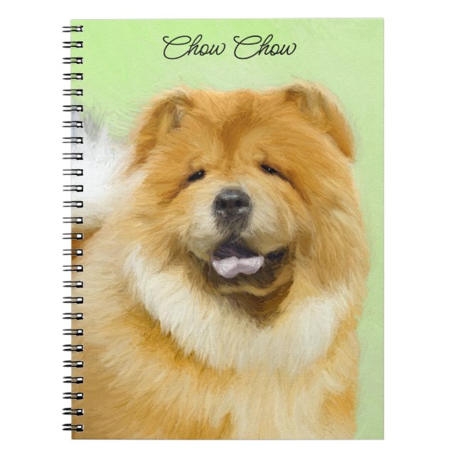 Chow Chow Painting - Cute Original Hund Art Anteckningsbok (Framsidan)