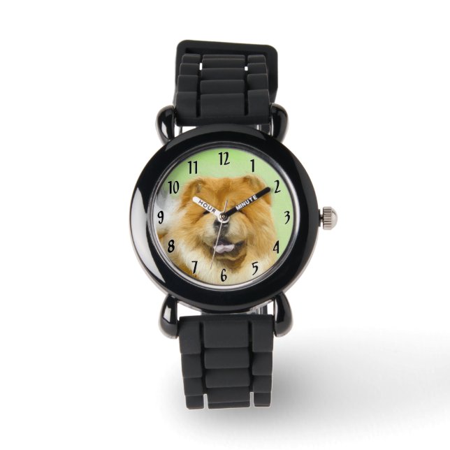 Chow Chow Painting - Cute Original Hund Art Armbandsur (Framsida)