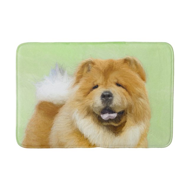 Chow Chow Painting - Cute Original Hund Art Badrumsmatta (Framsidan)