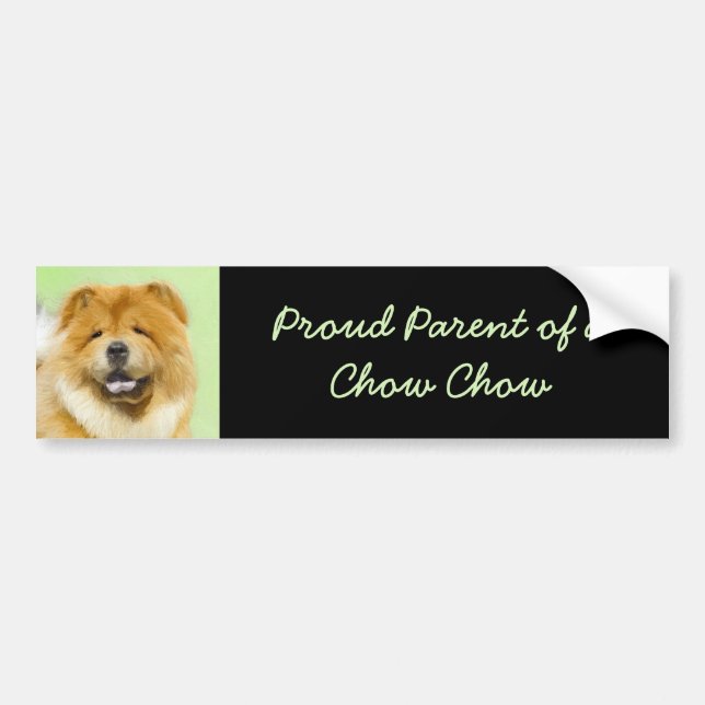 Chow Chow Painting - Cute Original Hund Art Bildekal (Framsidan)