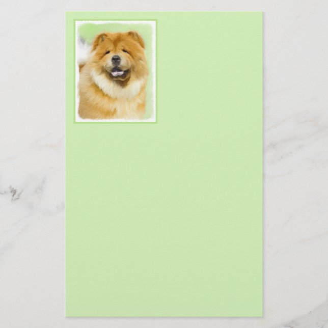 Chow Chow Painting - Cute Original Hund Art Brevpapper (Framsida)