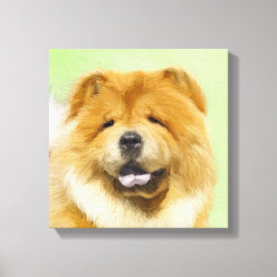 Chow Chow Painting - Cute Original Hund Art Canvastryck