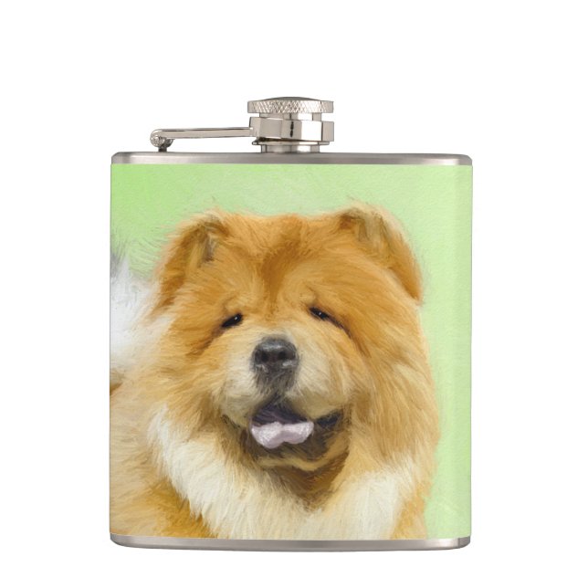 Chow Chow Painting - Cute Original Hund Art Fickplunta (Framsidan)