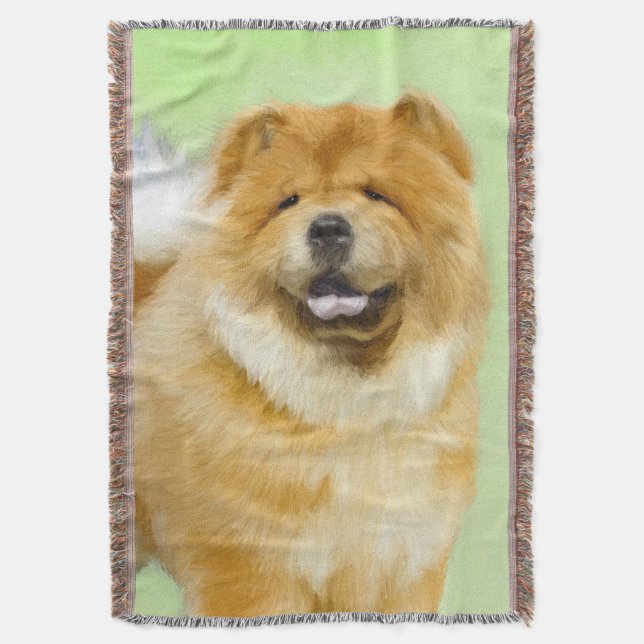 Chow Chow Painting - Cute Original Hund Art Filt (Framsidan Vertikal)