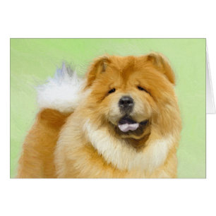 Chow Chow Painting - Cute Original Hund Art Hälsningskort