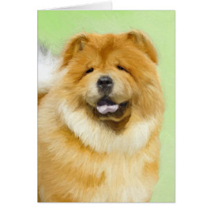 Chow Chow Painting - Cute Original Hund Art Hälsningskort