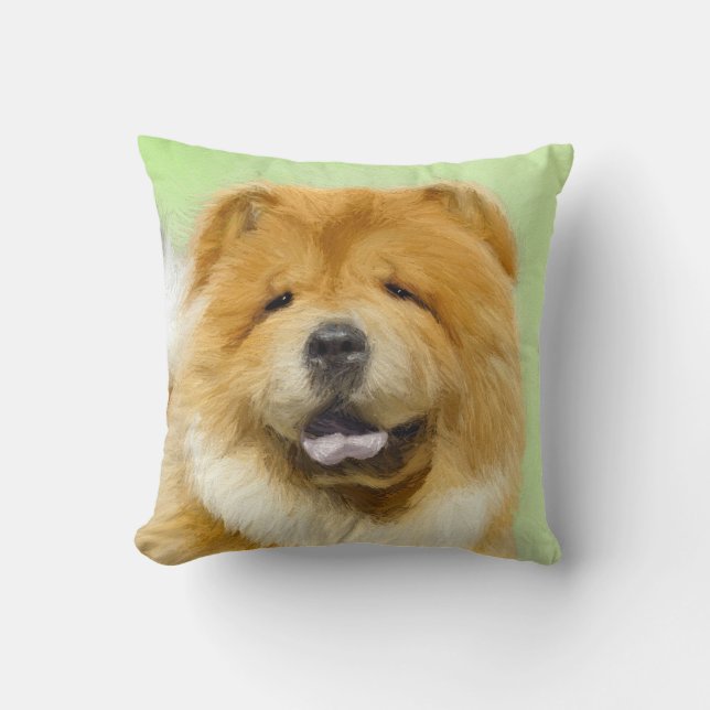 Chow Chow Painting - Cute Original Hund Art Kudde (Framsida)
