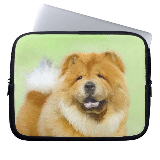 Chow Chow Painting - Cute Original Hund Art Laptop Fodral (Framsidan)