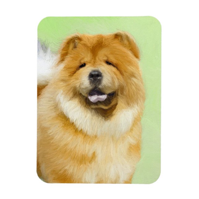 Chow Chow Painting - Cute Original Hund Art Magnet (Vertikal)