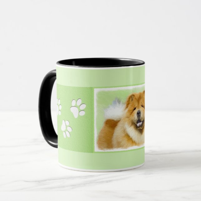 Chow Chow Painting - Cute Original Hund Art Mugg (Framsida vänster)