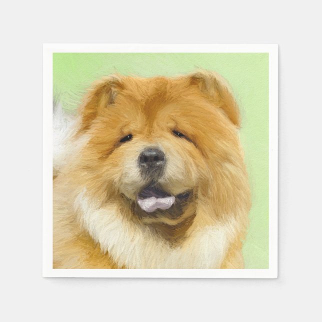 Chow Chow Painting - Cute Original Hund Art Pappersservett (Framsidan)