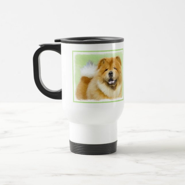 Chow Chow Painting - Cute Original Hund Art Resemugg (Vänster)