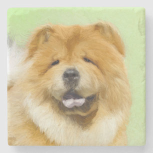 Chow Chow Painting - Cute Original Hund Art Stenunderlägg