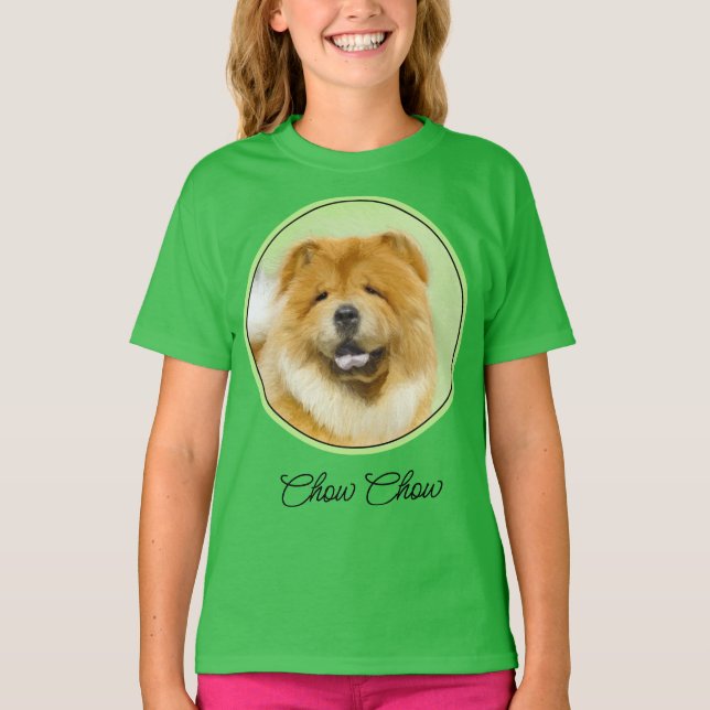 Chow Chow Painting - Cute Original Hund Art T-Shir T Shirt (Framsida)