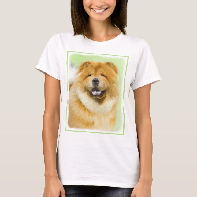 Chow Chow Painting - Cute Original Hund Art T Shirt (Framsida)