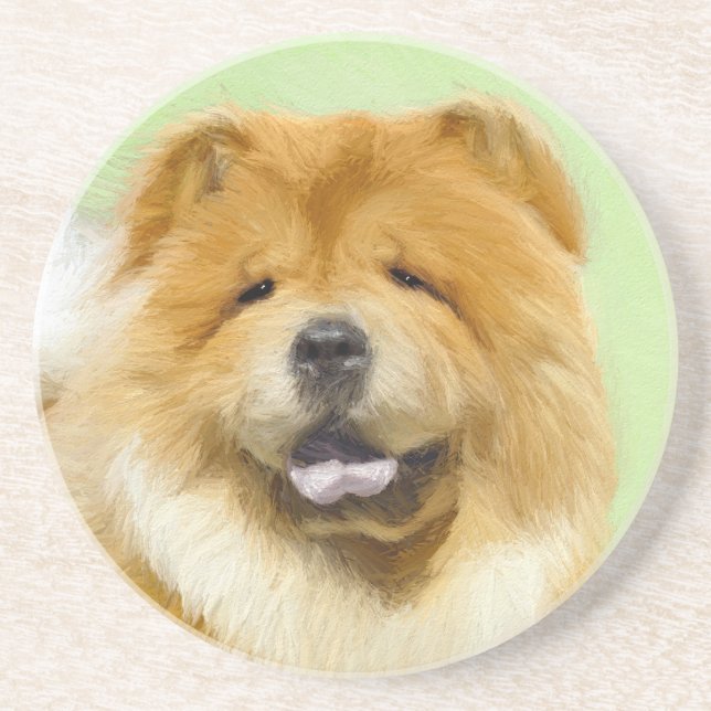 Chow Chow Painting - Cute Original Hund Art Underlägg (Framsidan)