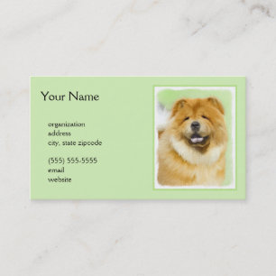 Chow Chow Painting - Cute Original Hund Art Visitkort