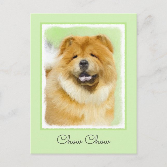 Chow Chow Painting - Cute Original Hund Art Vykort (Framsida)