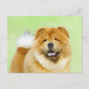 Chow Chow Painting - Cute Original Hund Art Vykort