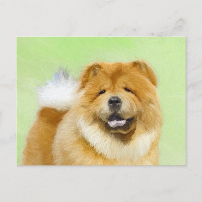 Chow Chow Painting - Cute Original Hund Art Vykort (Framsida)