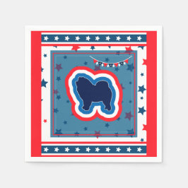 Chow Chow Patriotic Red White och Blue 4 juli Pappersservett