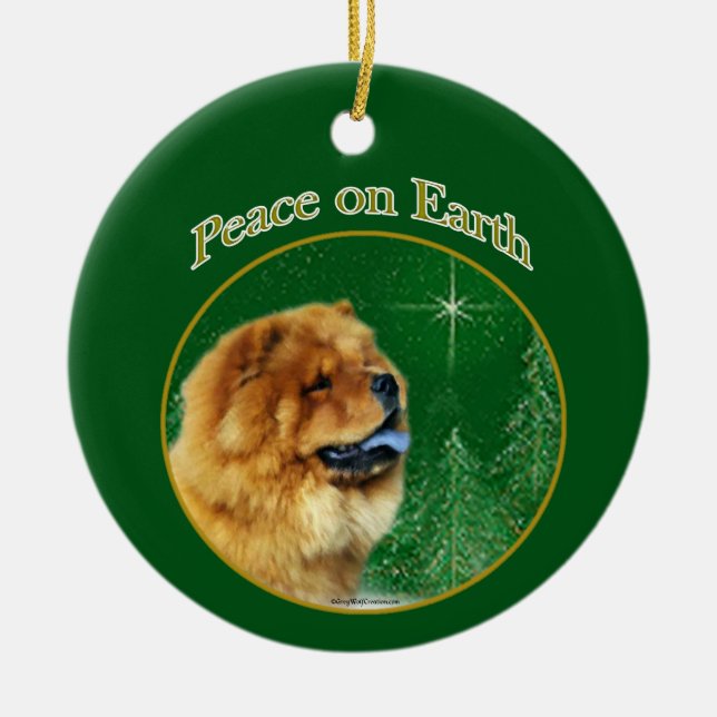 Chow Chow Peace Julgransprydnad Keramik (Framsidan)