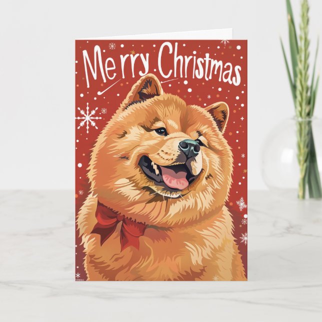 Chow Chow Personlig-jul Helgkort (Framsida)