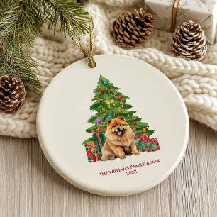 Chow Chow Personlig jul i Hund Julgransprydnad Keramik
