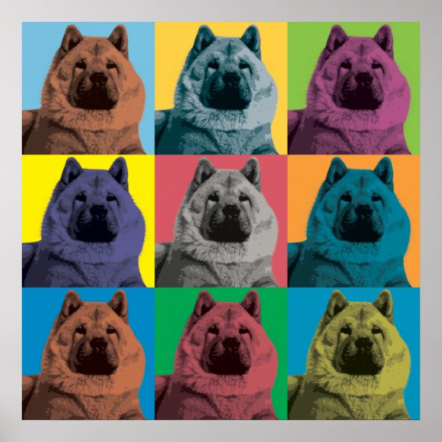 Chow Chow PopArt Poster (Framsidan)