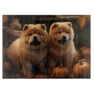 Chow Chow Puppy Autumn Delight Pumpkin