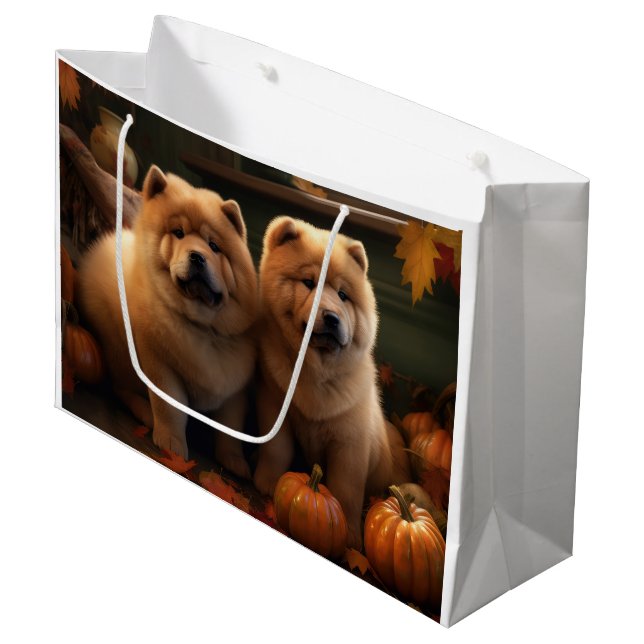 Chow Chow Puppy Autumn Delight Pumpkin (Framsidan Vinklad)
