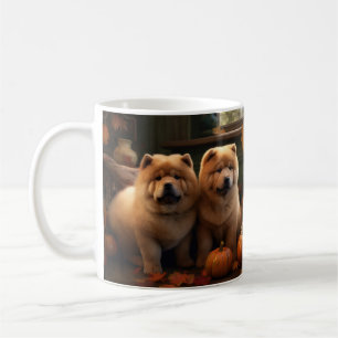 Chow Chow Puppy Autumn Delight Pumpkin Kaffemugg