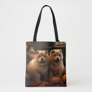 Chow Chow Puppy Autumn Delight Pumpkin Tygkasse
