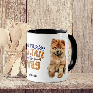 Chow Chow Puppy Hund du gör mitt Svan Wag Mugg