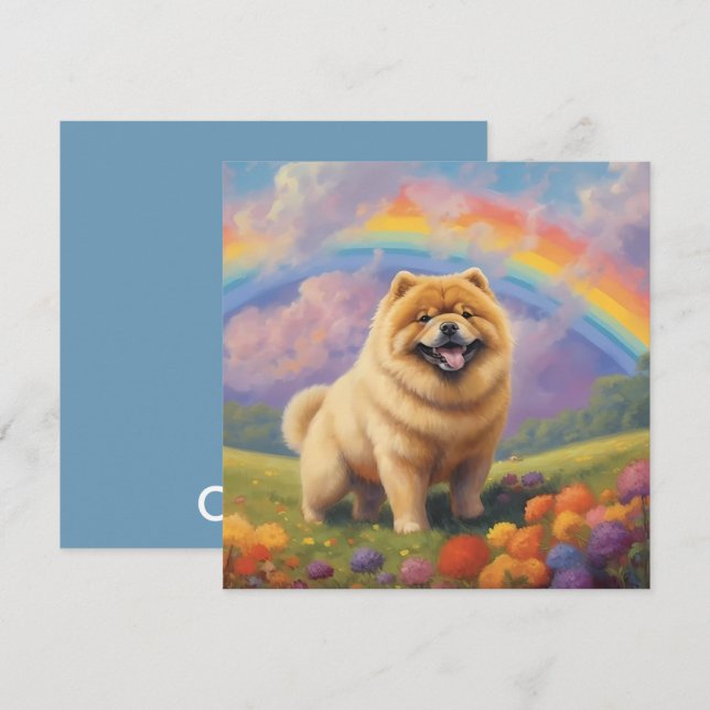 Chow Chow Rainbow Bridge Memorial Anpassningsbar H (Fram/baksida)