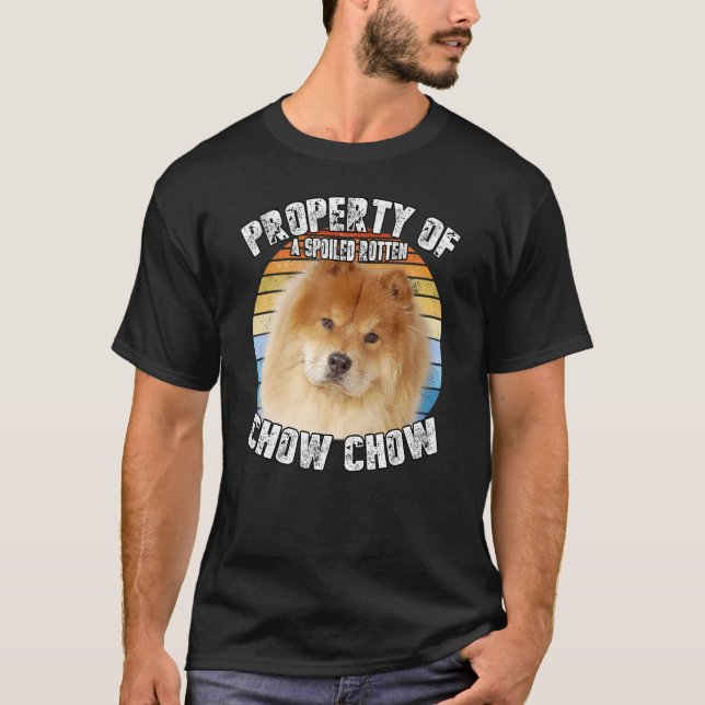 Chow Chow Red Retro Egendom av T Shirt (Framsida)