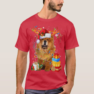 Chow Chow Reindeer jul Ljus God jul Hol T Shirt