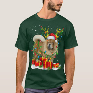 Chow Chow Reindeer jul Ljus Rolig hund Julafton T Shirt