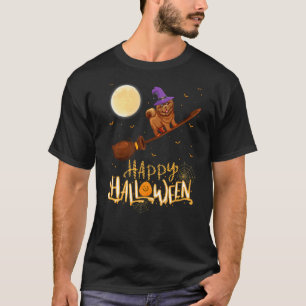 Chow Chow Ride Witch Pistol Chow Chow Hund Hallowe T Shirt
