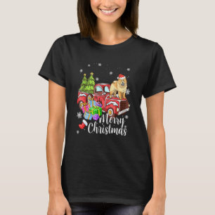 Chow Chow Riding Red Lastbil Julafton God jul T Shirt