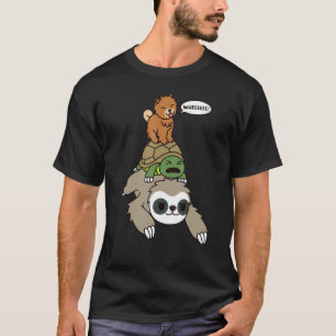 Chow Chow Riding Sloth Tortoise Hund T Shirt