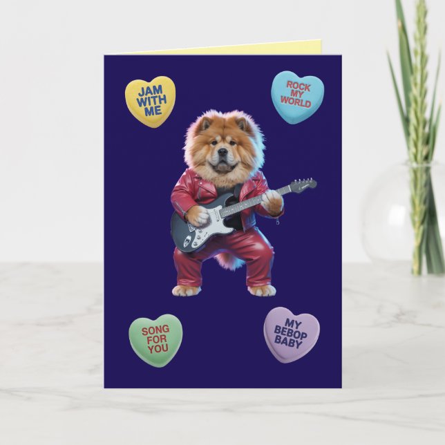 Chow Chow Rocker Alla hjärtans dag-kort Helgkort (Framsida)