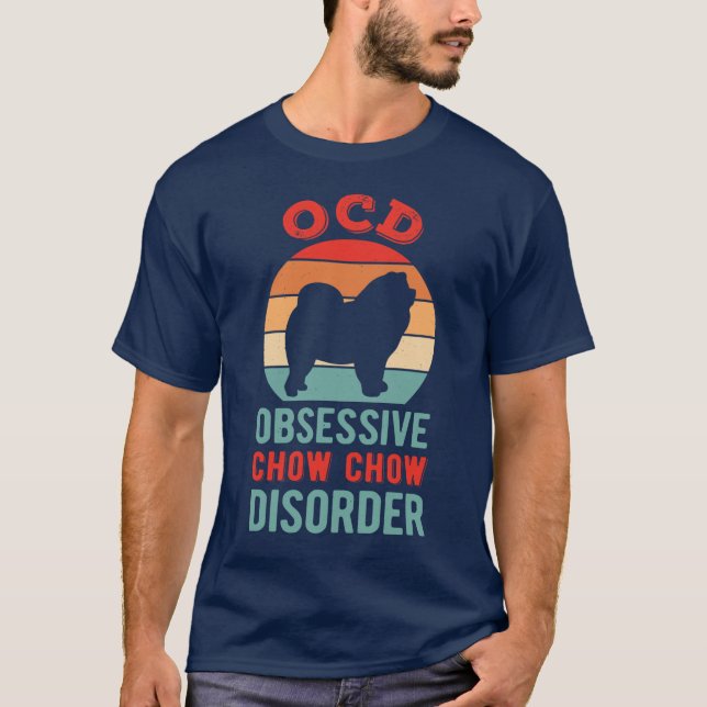 Chow Chow Roligt retro T Shirt (Framsida)