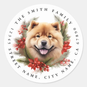 Chow Chow Round Stickers Runt Klistermärke