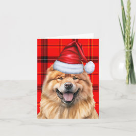 Chow Chow Santa Hund Red Play jul Helgkort