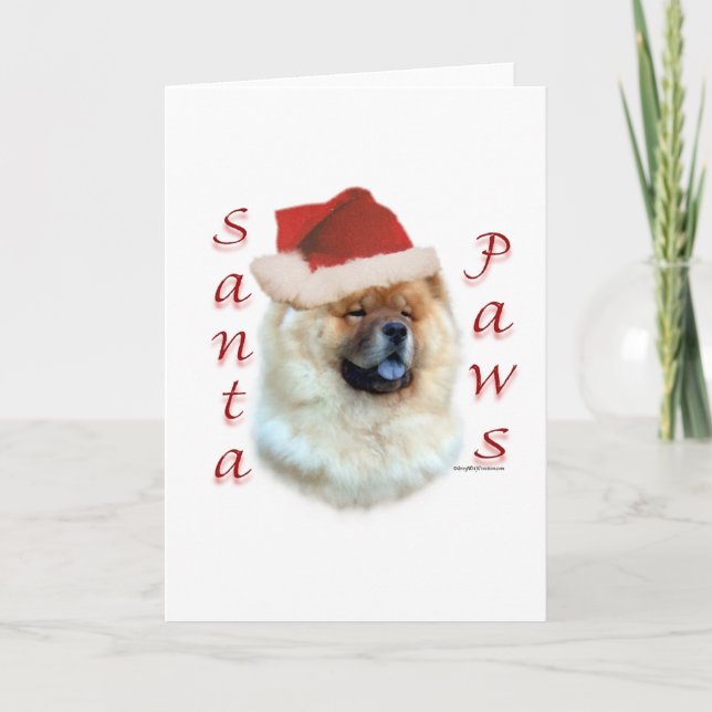 Chow Chow Santa Tassar Helgkort (Framsida)