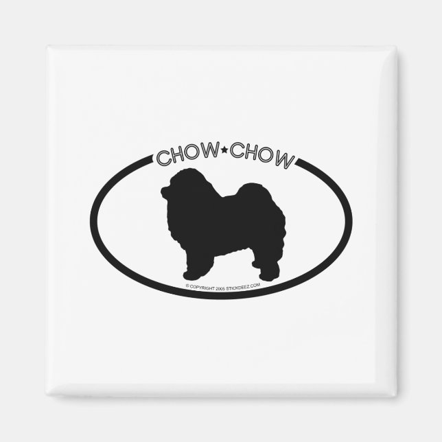 Chow Chow Silhouette Black Magnet (Framsidan)