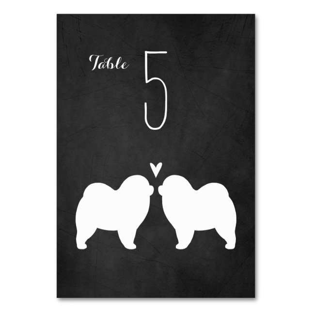 Chow Chow Silhouettes Wedding Reception Bordsnummer (Framsidan)