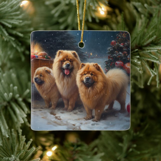 Chow Chow Snöig Släd Jul Dekoration (Träd)