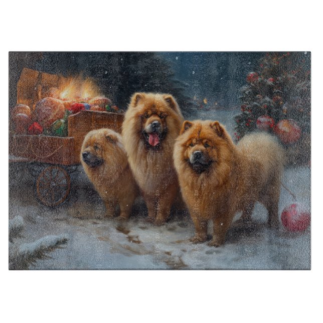 Chow Chow Snöig Släde Jul Dekoration   (Framsidan)